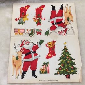 🔸Vintage 1950s Santa Clause Xmas Fabric Appliqués